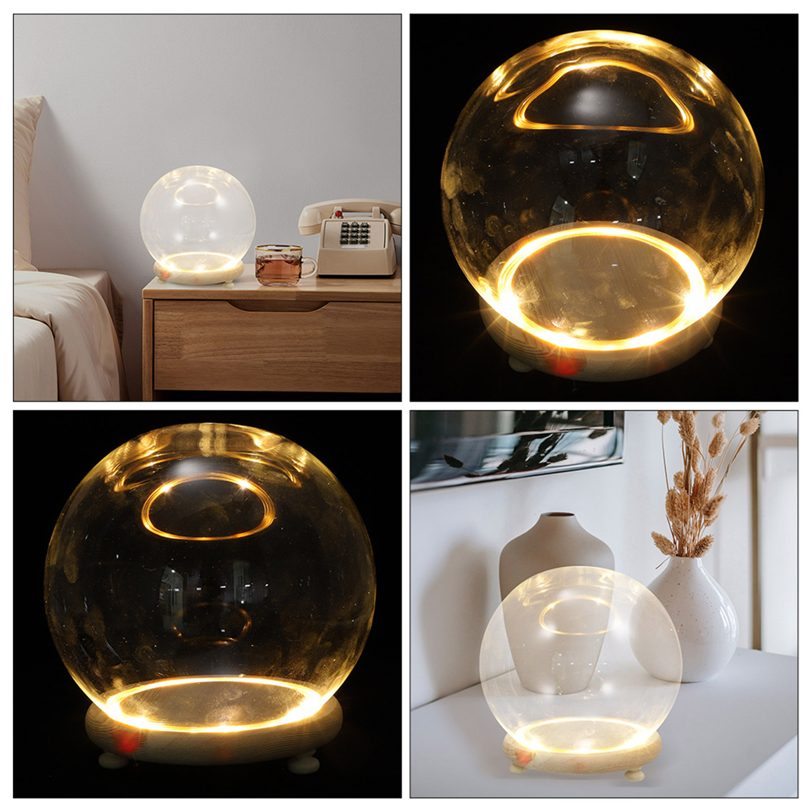Plastic Dome Clear - Klare Glaskuppel mit Holzsockel zur Präsentation